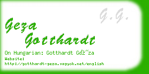 geza gotthardt business card